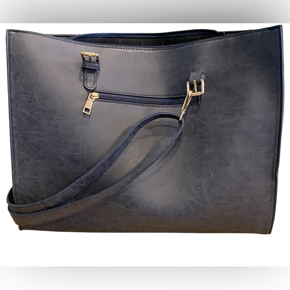 Laptop Shoulder Bag with Adjustable Strap Inside and Outside Pockets Color Blue